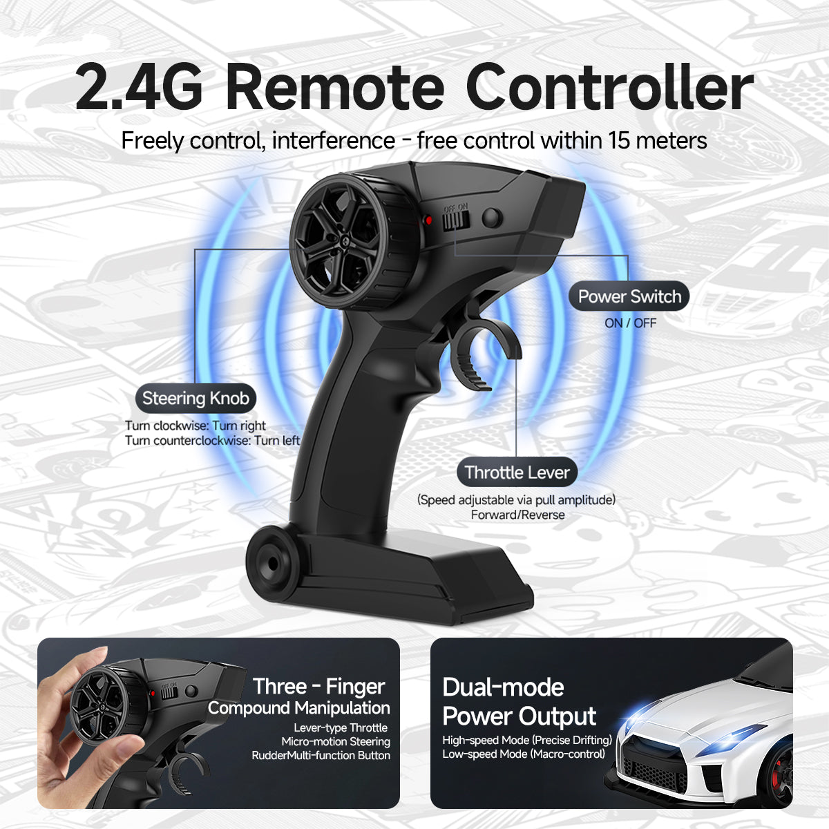 MCARRO 1：64 4WD Drift Car Remote Control Version